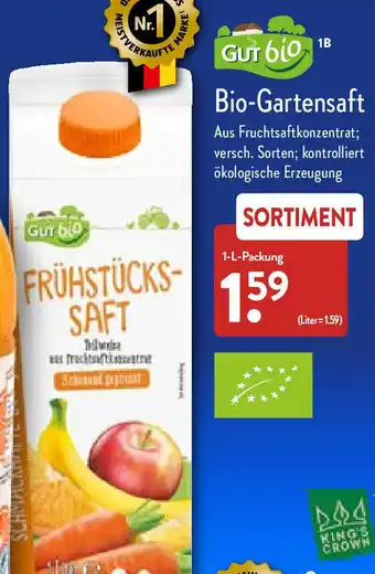 Aldi Nord Gut Bio Bio-Gartensaft 1 L Packung Angebot