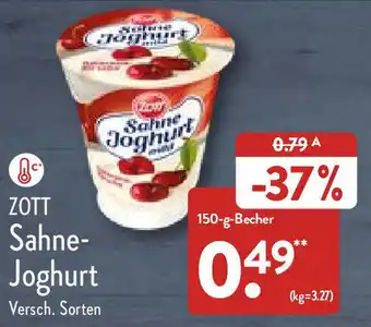 Aldi Nord Zott Sahne Joghurt 150 g Becher Angebot