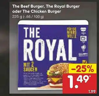 Netto Marken-Discount The Beef Burger The Royal Burger Oder The Chicken Burger Angebot