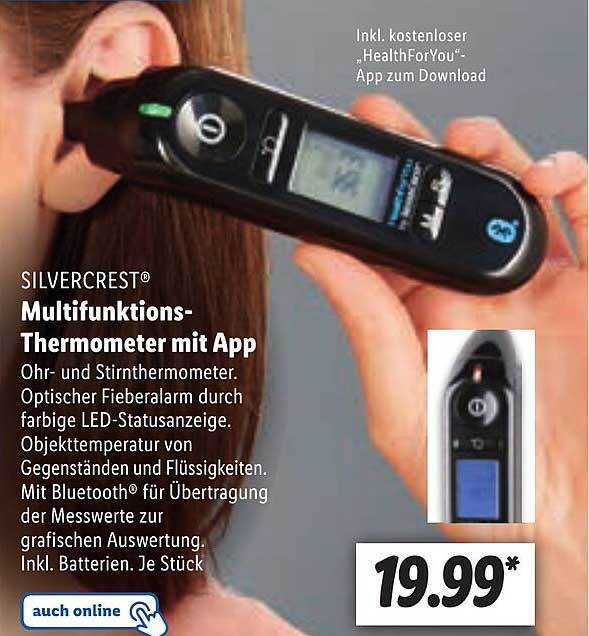 Silvercrest multifunktionsthermometer mit app Angebot bei Lidl