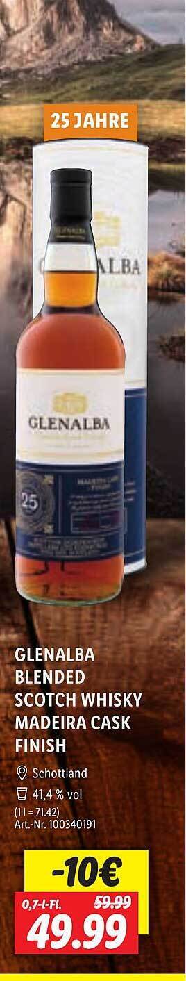 Glenalba blended scotch whisky madeira cask finish Angebot bei Lidl