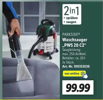 Lidl Parkside waschsauger „pws 20 c2“ Angebot