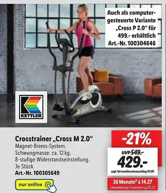 Lidl Kettler crosstrainer „cross m 2.0“ Angebot