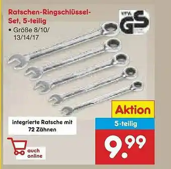 Netto Marken-Discount Ratschen-ringschlüssel-set 5-teilig Angebot