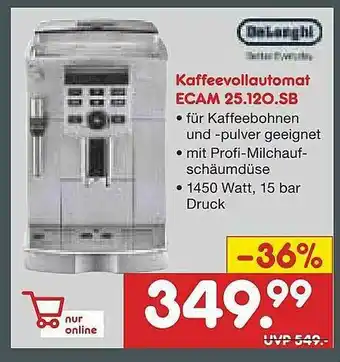 Netto Marken-Discount Kaffeevollautomat Ecam 25.120.sb Delonghi Angebot