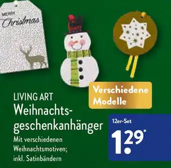 Aldi Nord Living Art Weihnachtsgeschenkanhänger 12er Set Angebot