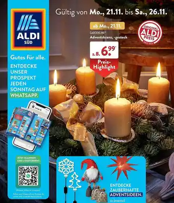 Aldi Süd Gardenline adventskranz, -gesteck Angebot