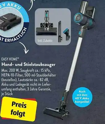 Aldi Süd Easy home hand- und stielstaubsauger Angebot