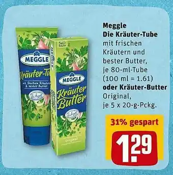 REWE Meggle Die Kräuter-tube Oder Kräuter-butter Angebot