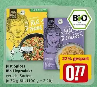 REWE Just Spices Bio Fixprodukt Angebot