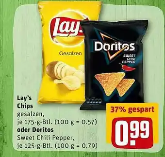 REWE Lay's Chips Oder Doritos Angebot