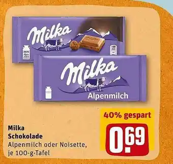 REWE Milka Chokolade Angebot