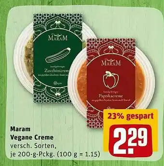 REWE Maram Vegane Creme Angebot