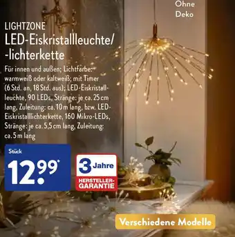 Aldi Nord Lightzone LED Eiskristallleuchte/Lichterkette Angebot