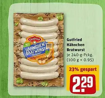 REWE Gutfried Hähnchen Bratwurst Angebot