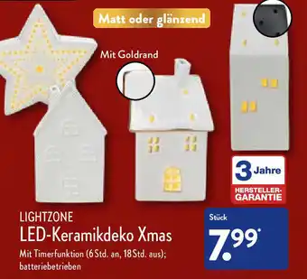 Aldi Nord Lightzone LED Keramikdeko Xmas Angebot