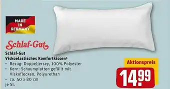 REWE Schlaf-gut Viskoelastisches Komfortkissen Angebot