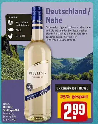 REWE Nahe : Riesling Steillage Qba Angebot