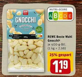 REWE Rewe Beste Wahl Gnocchi5 Angebot