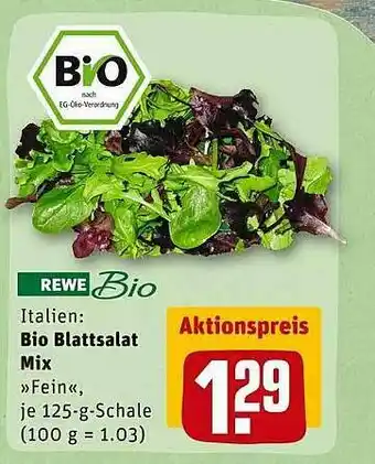 REWE Italien : Bio Blattsalat Mix Rewe Bio Angebot