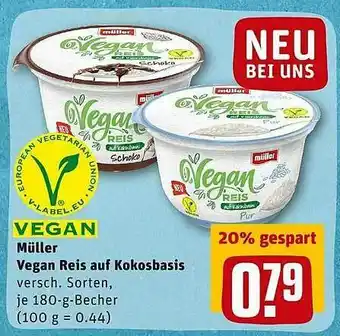 REWE Kaufpark Müller Vegan Reis Auf Kokosbasis Angebot