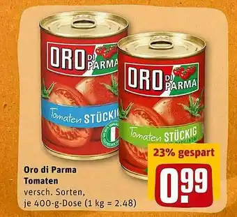 REWE Kaufpark Oro Di Parma Tomaten Angebot