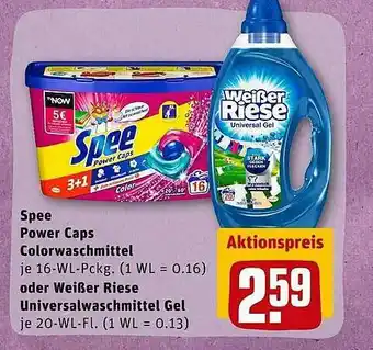 REWE Kaufpark Spee Power Caps Colorwaschmittel Oder Weißer Riese Universalwaschmittel Gel Angebot