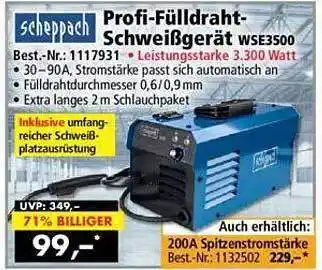 Norma24 Scheppach profi-fülldraht-schweißgerät Angebot