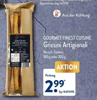 Aldi Nord Gourmet Finest Cuisine Grissini Artigianali Angebot