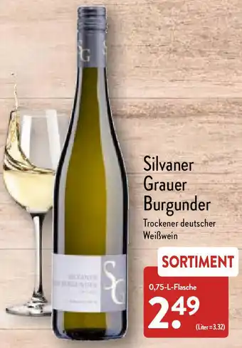 Aldi Nord Silvaner Grauer Burgunder 0,75 L Flasche Angebot