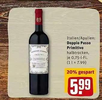 REWE Kaufpark Italien-apulien Doppio Passo Primitivo Angebot