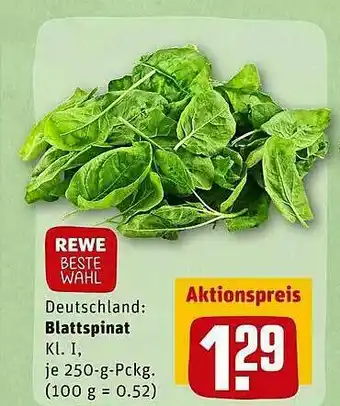 REWE Kaufpark Rewe Beste Wahl Blattspinat Angebot