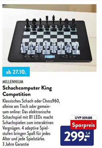 Aldi Süd Millennium schachcomputer king competition Angebot