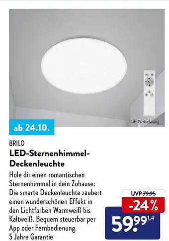 Aldi Süd Brilo led-sternenhimmel-deckenleuchte Angebot