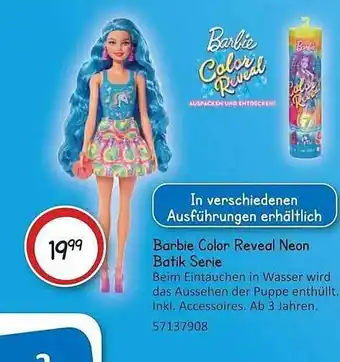 Vedes Barbie color reveal neon batik serie Angebot