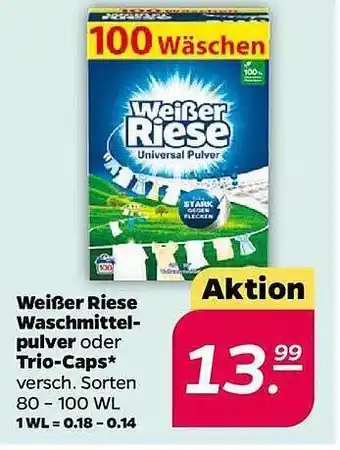 NETTO Weißer riese waschmittelpulver oder trio-caps Angebot