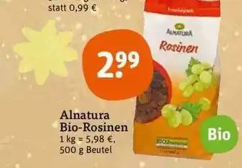 tegut Alnatura bio-rosinen Angebot