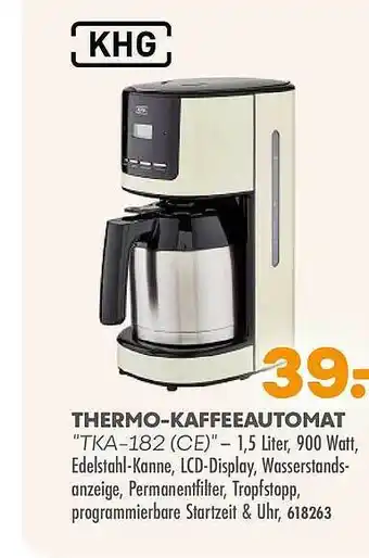 Möbel Kraft Khg thermo-kaffeeautomat „tka-182 ce“ Angebot