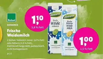 Naturgut Bioland dennree frische weidemilch Angebot