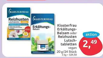 Budni Klosterfrau erkältungs-balsam oder reizhusten lutschtabletten Angebot