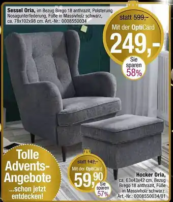 Opti Wohnwelt Sessel oria oder hocker Angebot