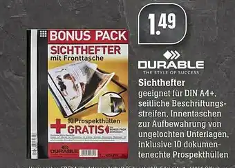 Scheck-in-Center Durable The Style Of Success Sichthefter Angebot