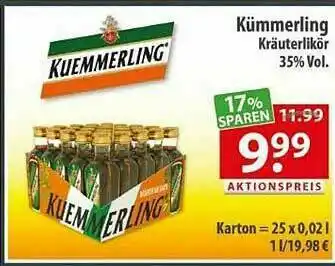 Getränkeland Kümmerling Kräuterlikör Angebot