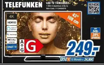 Expert Klein Telefunken led tv t43ex8522 Angebot