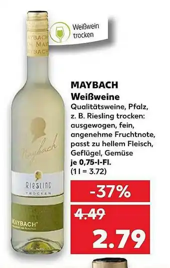 Kaufland Maybach Weißweine Angebot