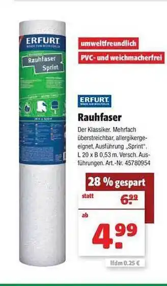 Hagebau Erfurt rauhfaser Angebot