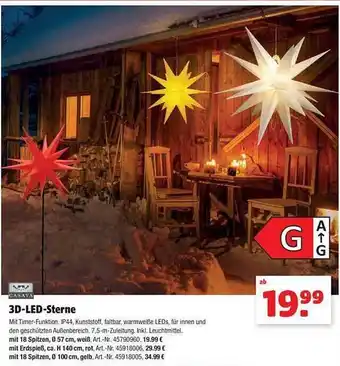 Hagebau Casaya 3d-led-sterne Angebot