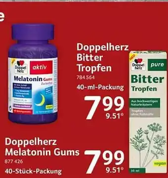 Selgros Doppelherz bitter tropfen oder melatonin gums Angebot