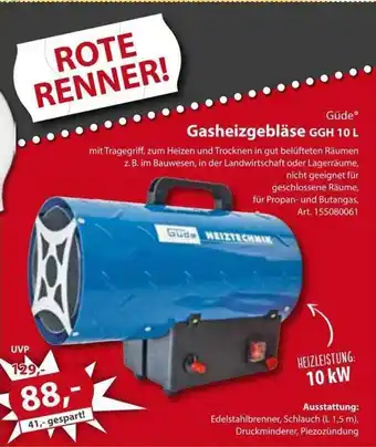 Sonderpreis Baumarkt Güde gasheizgebläse ggh 10 l Angebot