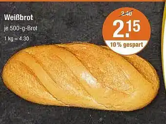 V Markt Weißbrot Angebot